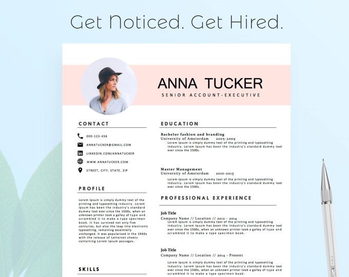 Modern Resume Template / CV Template | Professional and Creative Resume | Teacher Resume | Word Resume | Instant Download