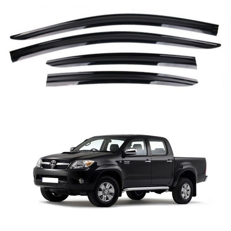 For Toyota Hilux 2005-2014 Chrome Wind Deflectors Set Hi Lux For Toyota Hilux 2005-2014 Chrome Wind Deflectors Set Hi Lux