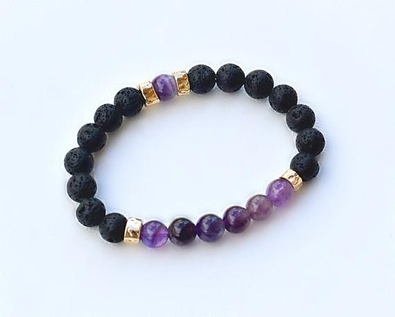 Yoga Bracelet Prayer Bracelet Diffuser Bracelet Chakra Bracelet Amethyst Beads Essential Oils Bracelet