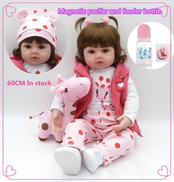 18/'/'45cm Lovely Lifelike Reborn Baby Doll Silicone Vinyl Newborn Girl Xmas Gift