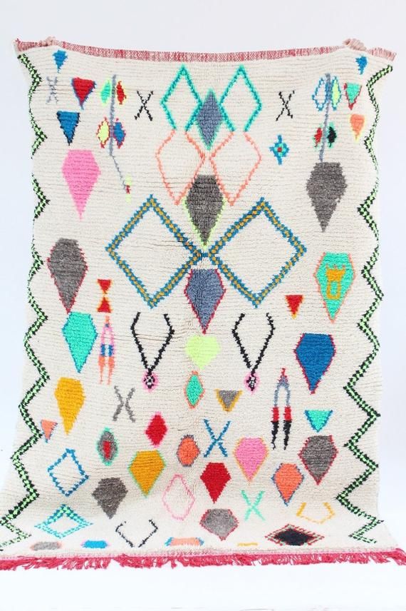 Moroccan Rug-berber rug-Custom rug Beni ourain rug-Custom Beni Ourain rug-Colorful beni Rug-Handmade rug-Wool rug