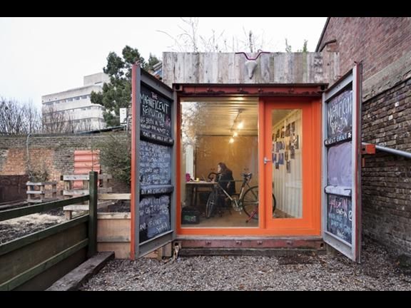 container office design. converted shipping container named londons best office extension news architects journal design