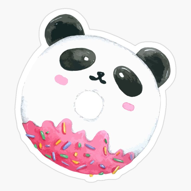 Kawaii Panda Donut Sticker