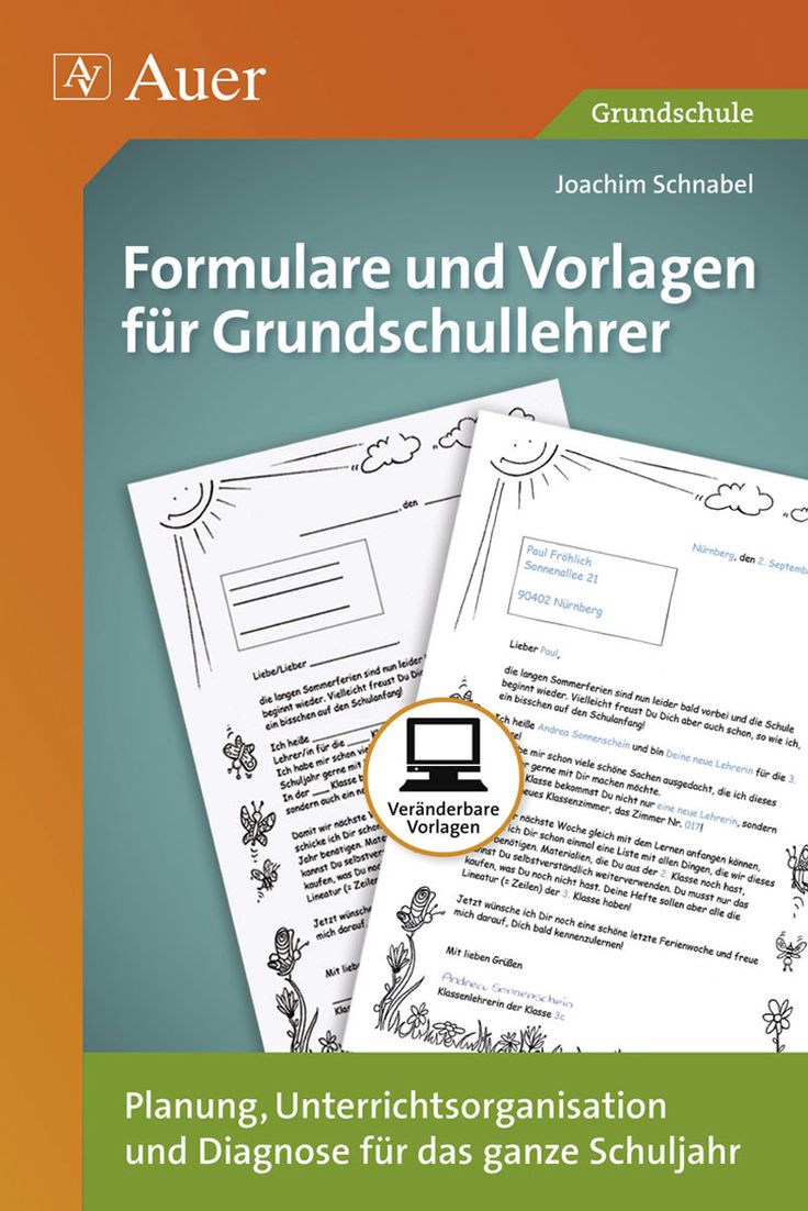 Formulare und Vorlagen für Grundschullehrer Grundschullehrer