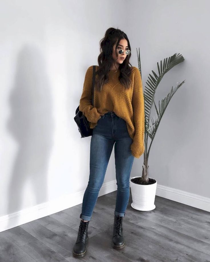 49 Trendige Herbst-Outfit-Ideen für Inspiration - Jeans - Style & Look - Klei...