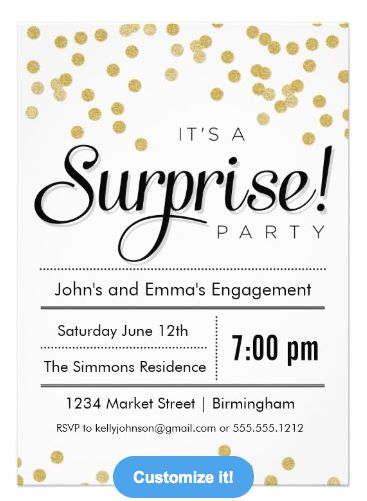 surprise engagement party