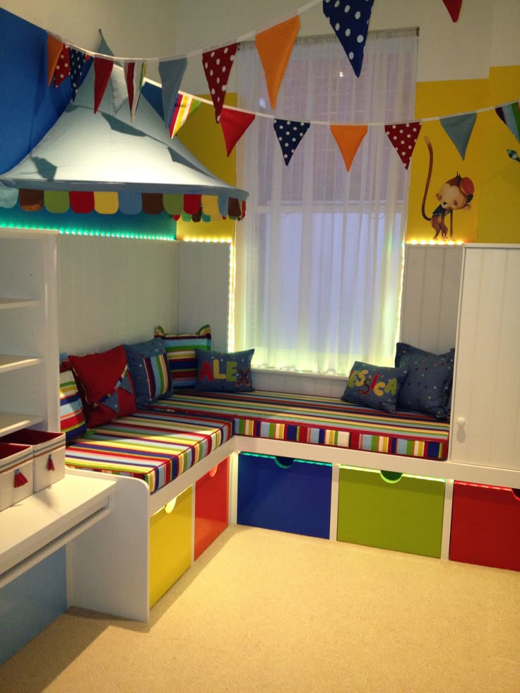 pendant banner across room ends tied to o rings secure onto cup hooks childrens playroom london austin john interiors - Kids Room Storage Bench pendant banner across room ends tied to o rings secure onto cup hooks childrens playroom london austin john interiors - Kids Room Storage Bench