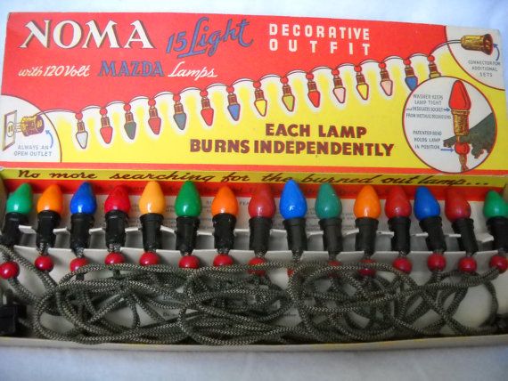 noma c1938 15 light decorative outfit original vintage vintage glass christmas bulbs