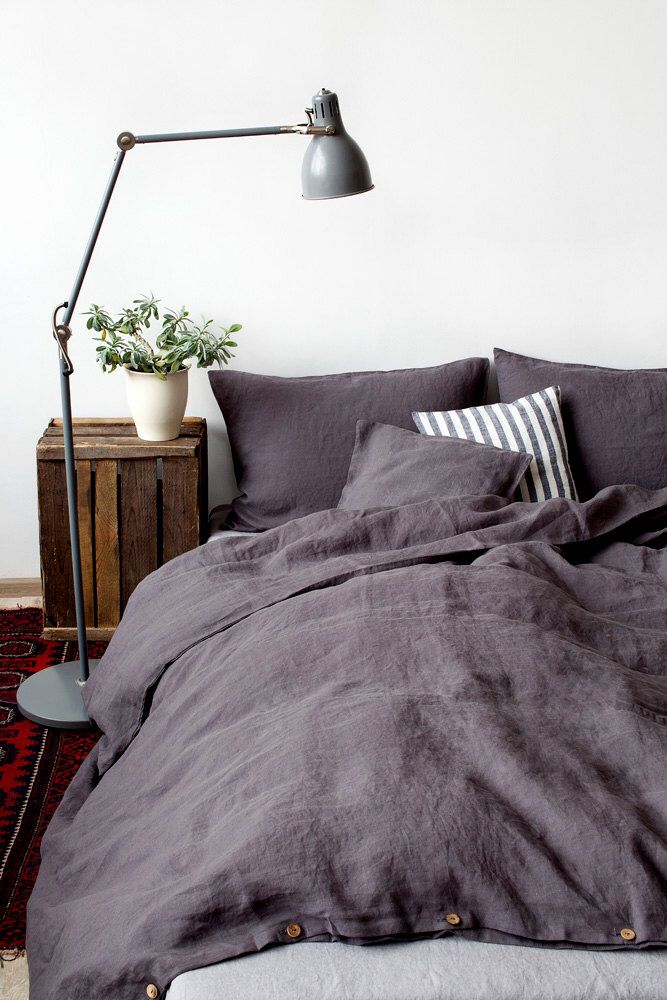 The 33 Best Duvet Covers Images On Pinterest Set Sets Dark Grey Stone Washed Linen Duvet Cover By Linentalesinbed On Etsy Https Www