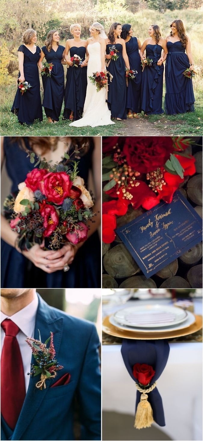 Navy Blue And Burgundy Wedding Color Ideas For 2018 Blueweding