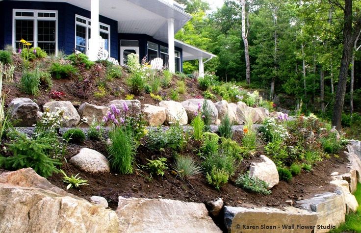 Hillside landscape. Two-tiered garden - 60 ft. beds ... Hillside landscape. Two-tiered garden - 60 ft. beds ... on Tiered Yard Landscaping id=22995
