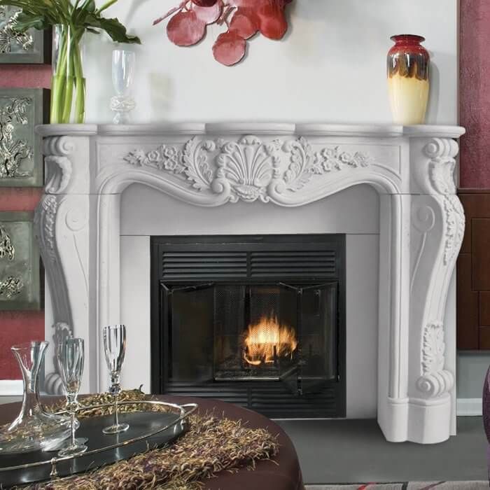 Designer Louis Fireplace Surround Stone Mantel Surrounds Antique Designer Louis Fireplace Surround, French Country Fireplace Mantels Surrounds