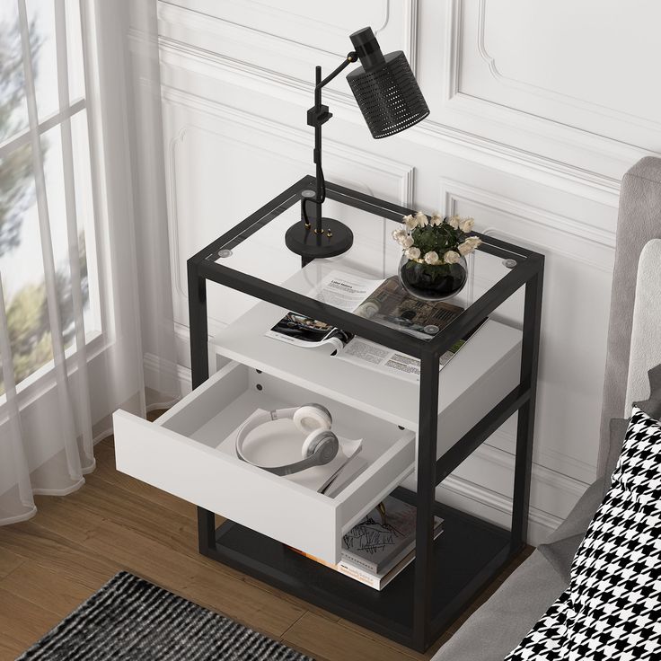 End tables with drawer on sale and shelf