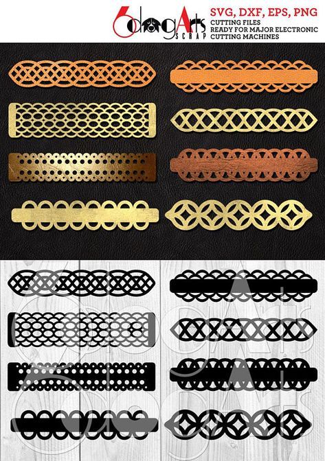 Cutting Template VOL 2 Bundle Leather Bracelet SVG Leather Bracelet Cuff Bracelet Leather Jewelry Templates Cut Files Laser DXF