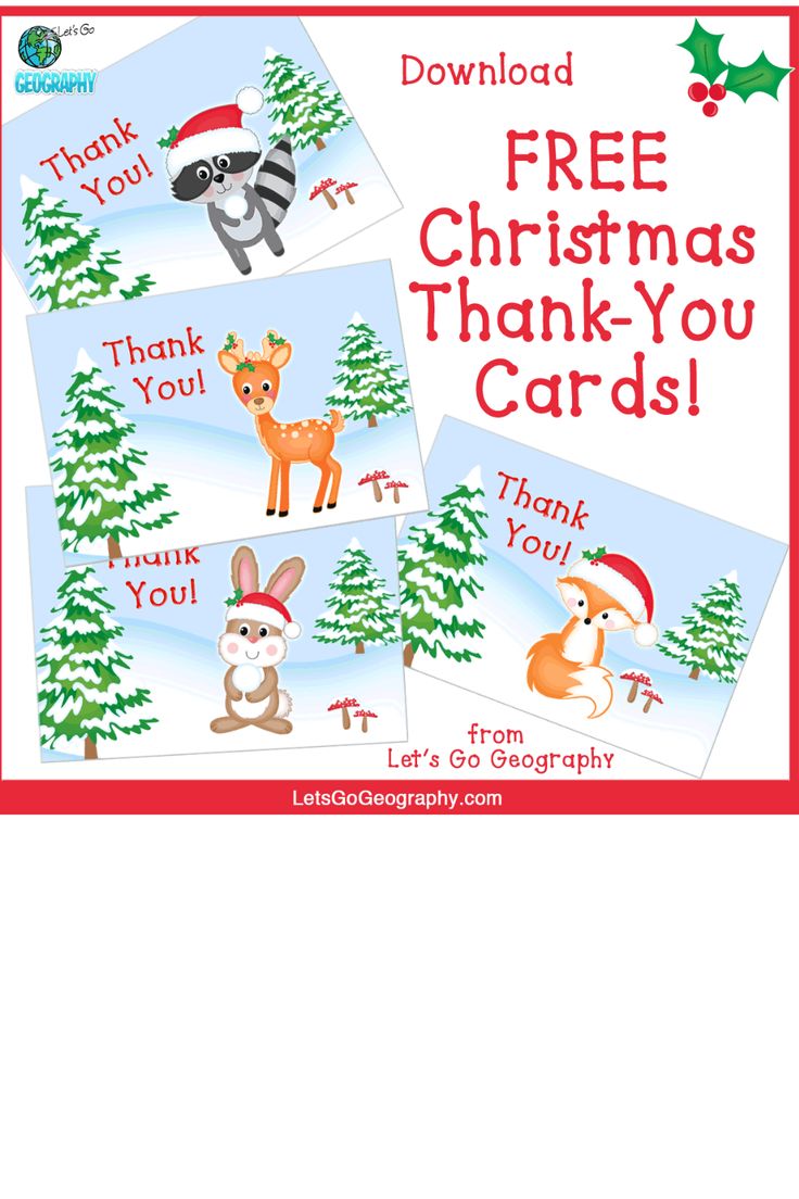 Free Printable Christmas Thank You Cards Lets Go Geography Free free-printable-christmas-thank-you-cards-lets-go-geography-free