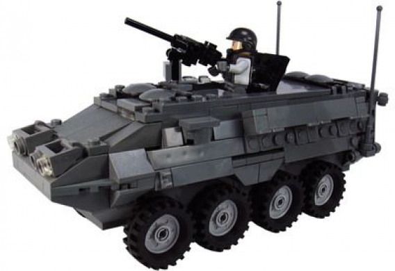 Custom Gray LAV 25 Marine Military Armored Vehicle made with real LEGO® bricks