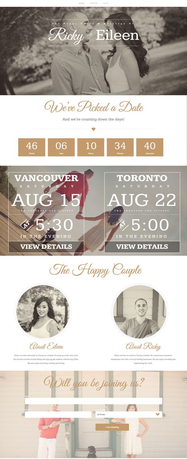 wedding web pages