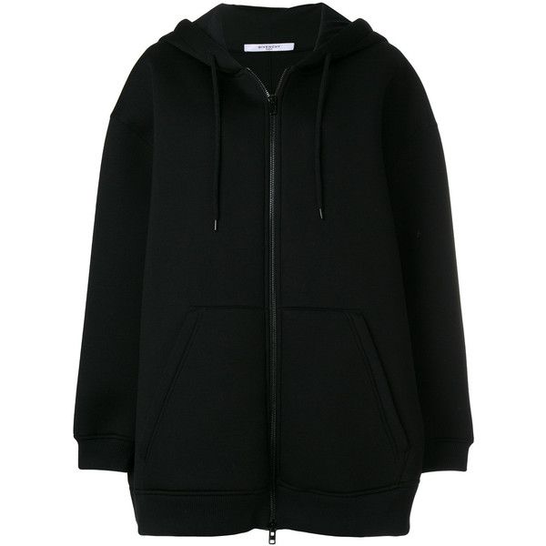 Givenchy Oversized Hoodie Coat 4 130 Brl Liked On Polyvore Featuring Tops Hoodies Black Zip Front Hoodies Givenchy Hoodie Coat Clothes Oversize Hoodie