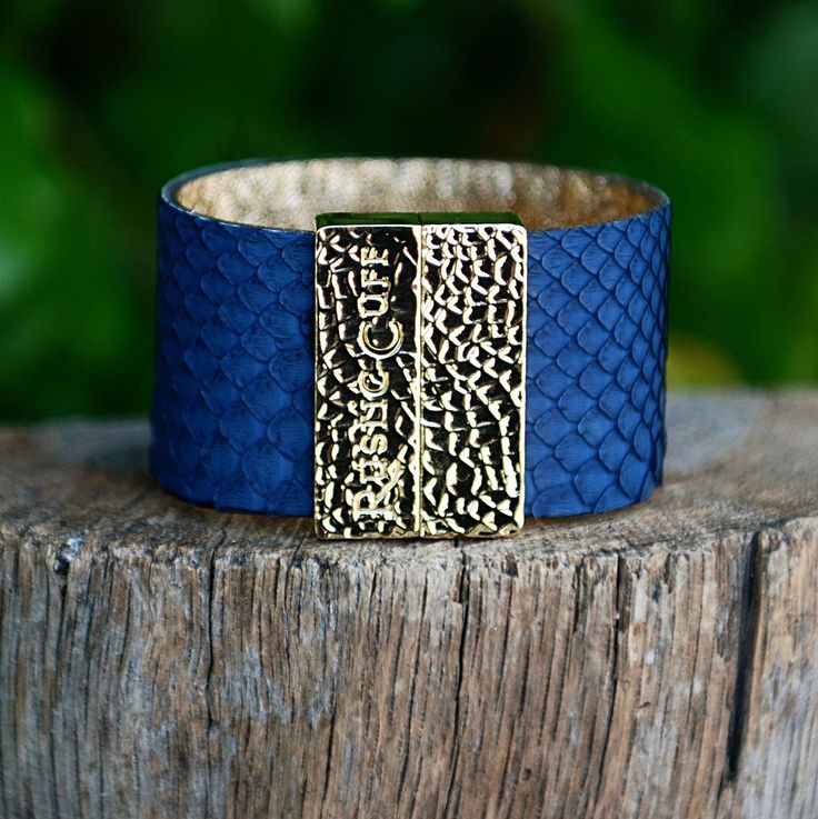 Attraction Navy With Gold Rustic Cuff Attraction Navy With Gold Rustic Cuff
