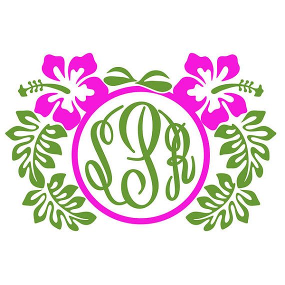 Download Hibiscus flowers Hawaii Cuttable Designs Svg Monogram ...