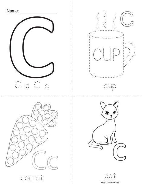 C is for Book Coloring Worksheet