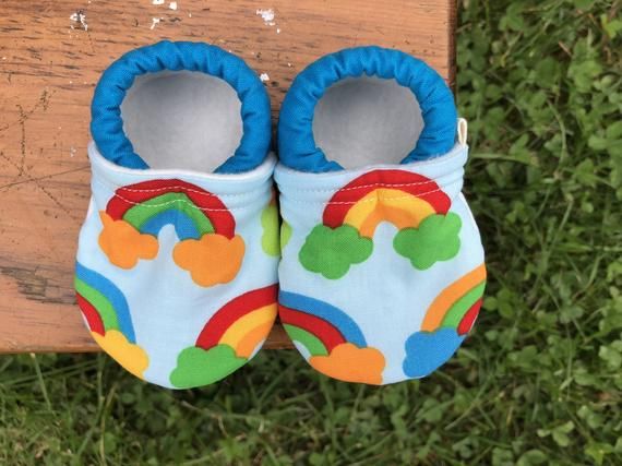 Baby Shoes - Primary-Colored Rainbow Shoes - Custom Sizes 0-3 3-6 6-12 12-18 18-...