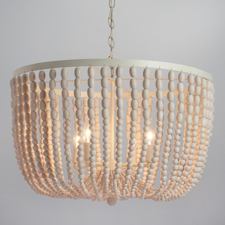 Whitewashed Chandelier From World Market Wood Bead Beaded Wood Bead Chandelier Beaded, White Bead Chandelier World Market