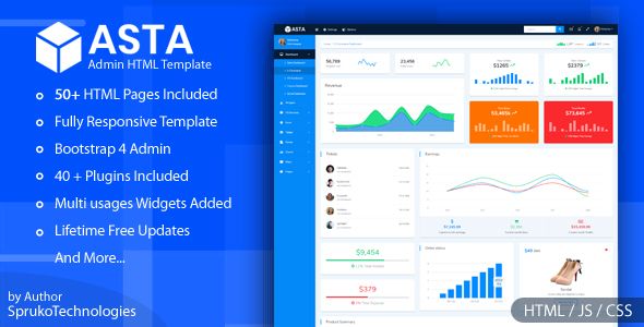 Asta Bootstrap 4 Responsive Admin Html5 Dashboard Template