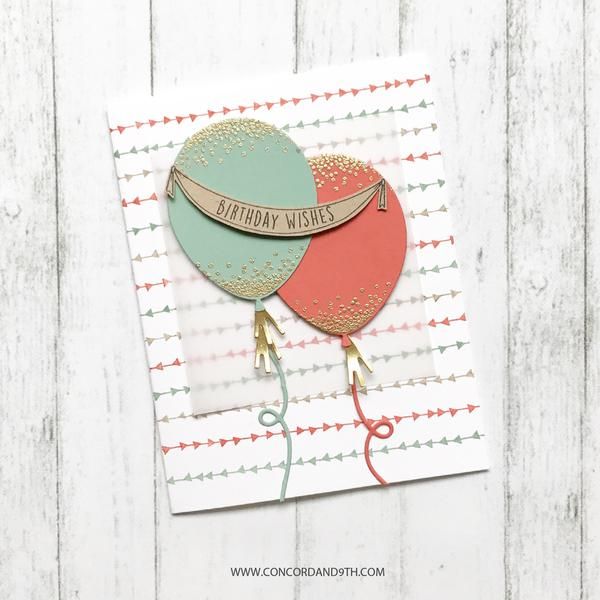 HAPPY BIRTHDAY BALLOONS title die cuts scrapbook cards