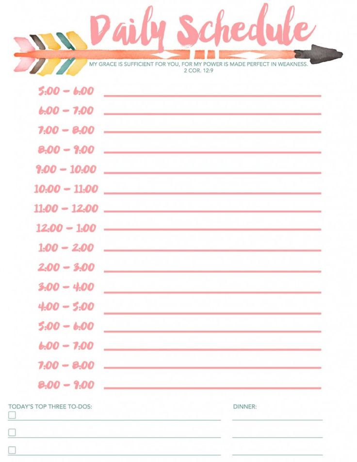 daily homeschool schedule template
