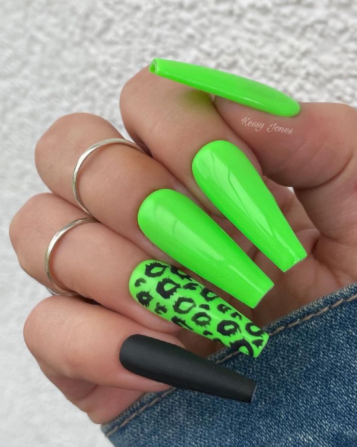 Neon green and purple nails | Shannon J.'s (polishrainbow) Photo |  Beautylish