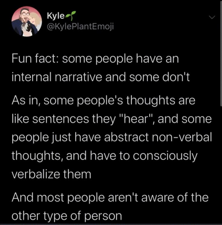 does everyone have an inner monologue does everyone have an inner monologue