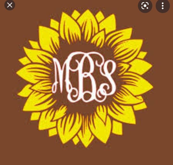 Sunflower monogram decal Sunflower monogram decal