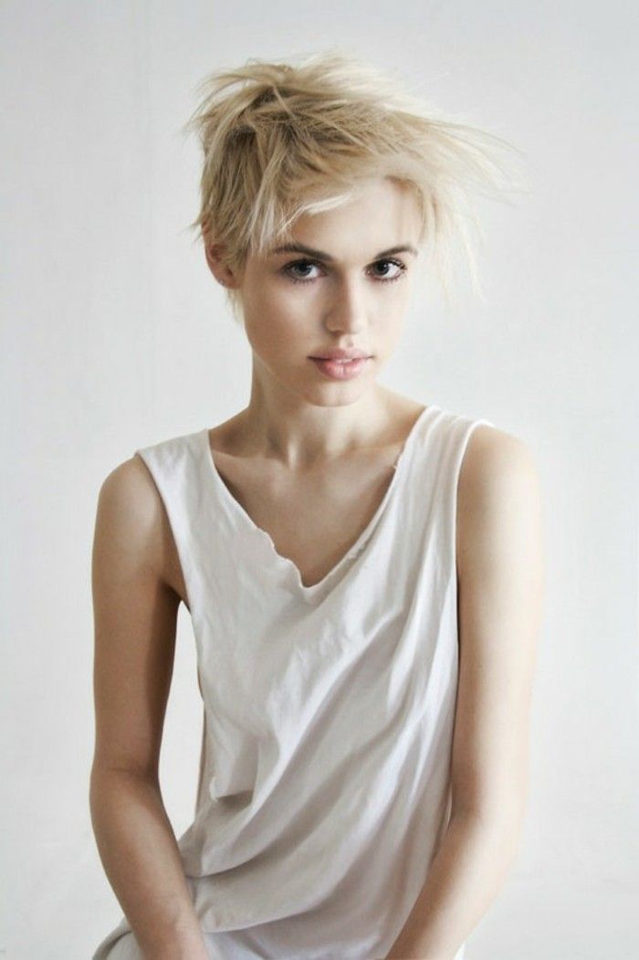 Skinny messy blonde cute