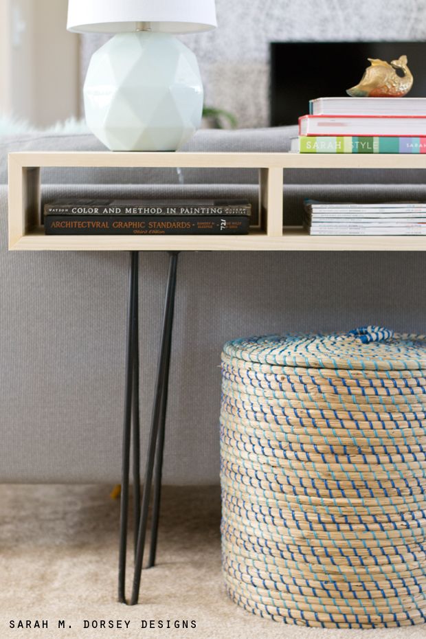 Diy Mid Century Modern Sofa Table From One Por Board Note The Diy Mid Century Modern Sofa Table From One Por Board Note The Attractive Mitered Corners For Continuous Grain Sides
