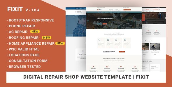 Phone Computer Repair Shop Website Template Fixit Computer