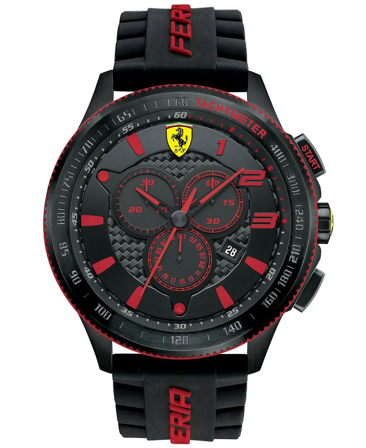 Scuderia Ferrari Men's Chronograph Scuderia Black Silicone Strap Watch