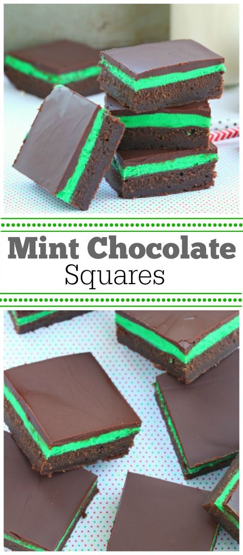 Previous Pinner wrote: “Easy Mint Chocolate Squares Recipe : this holiday desser… Previous Pinner wrote: “Easy Mint Chocolate Squares Recipe : this holiday desser…