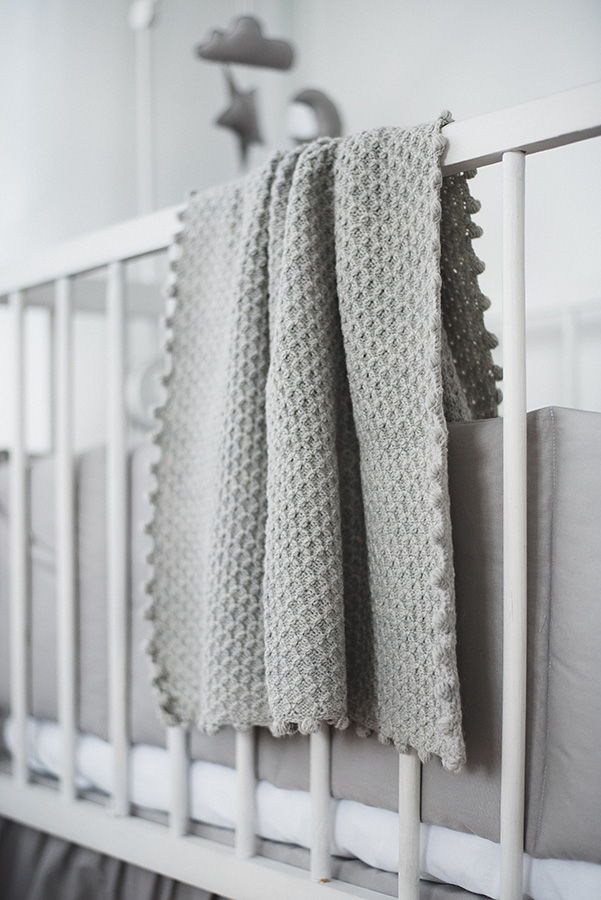 Light Grey Knitted Woolen Blanket Wool Baby Blanket Baby