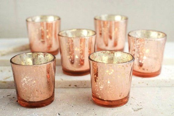 24 Rose Gold Blush Mercury Gl Speckled Votive Holders Candle Set Of 24 Rose Gold Silver This Painted Gl Votive Holder Are Perfect For Standard Votives And Tea Lights The Finish On Inside