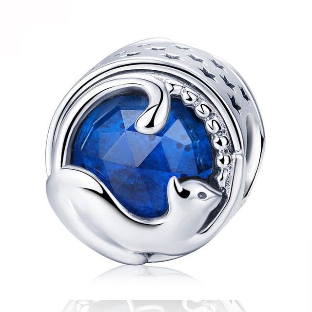 Jewelry Adviser Charms Sterling Silver Blue Enameled Moon & Star Charm Jewelry Adviser Charms Sterling Silver Blue Enameled Moon & Star Charm