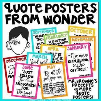 Wonder Quote Posters and Mr. Browne's Precepts by R.J. Palacio | Wonder