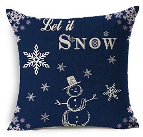 Popular Christmas Snowman Blue Design Throw Pillow Case Personalized Cushion Cover NEW Home Office Decorative Square