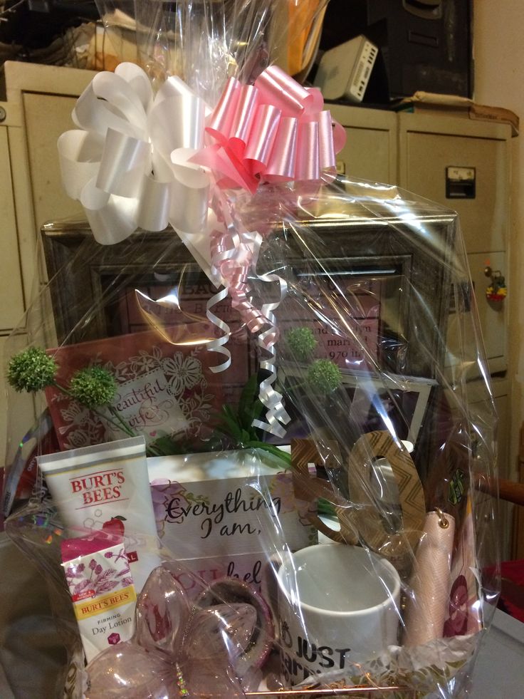50th Pink And Gold Wedding Anniversary Basket For Wife Spa Gift F8313e5c9372b1f137ee474d63c5cb93