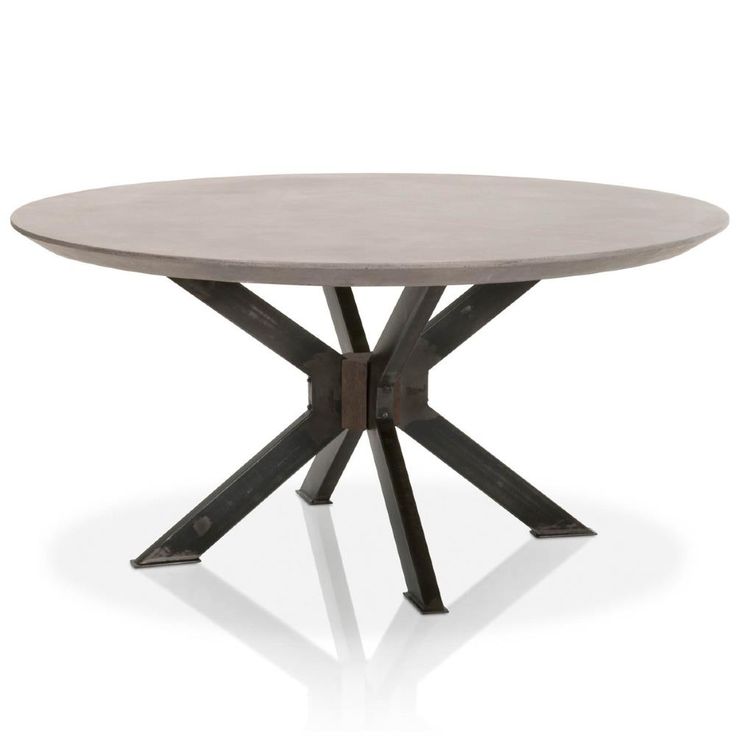 Scarlett Industrial Loft Grey Concrete Round Dining Table 60 W 72 Inch Scarlett Industrial Loft Grey Concrete, 60 Inch Round Gray Dining Table
