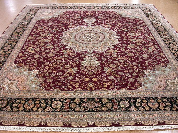 51 Best Tabriz Rugs Images On Pinterest Knots Oriental And 13 X 15 Persian Tabriz Style Hand Knotted Wool Silk Red Black New Oriental Rug In