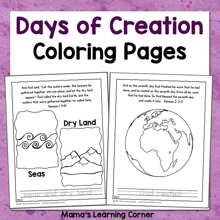 Days of Creation Coloring Pages in 2020 | Creation ...
