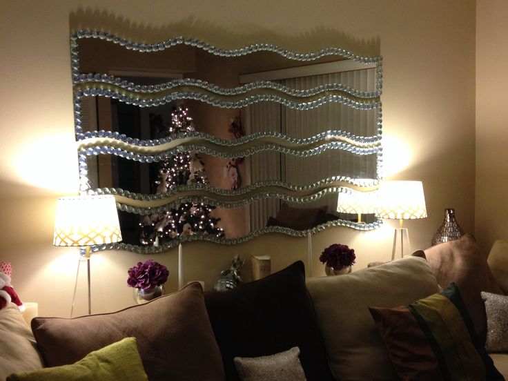 Pin By On Creative Ideas Diy Living Room Decor Jewelry Mirror Diy Jewelry Mirror, Ikea Long Wavy Mirrors