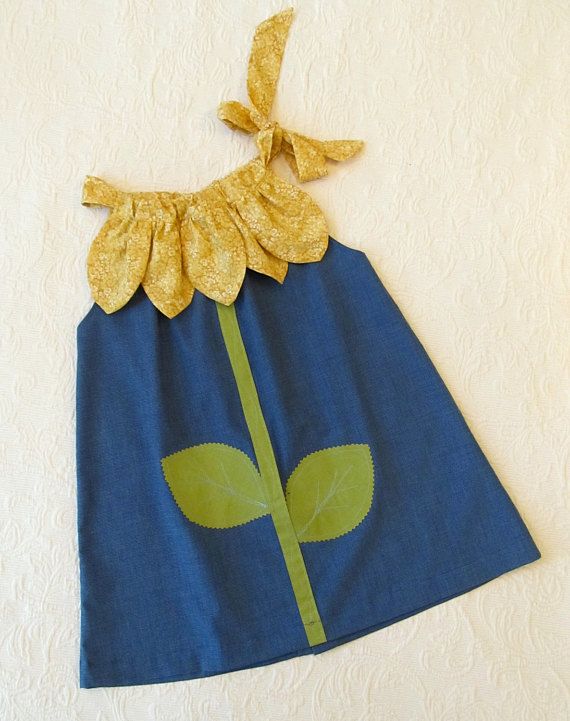 Sunny Flower Pillowcase Dress - Girl Christmas Dress Sewing Pattern PDF. Kid's Children's Clothing. Easy Sew Sizes 12m thru 10 included