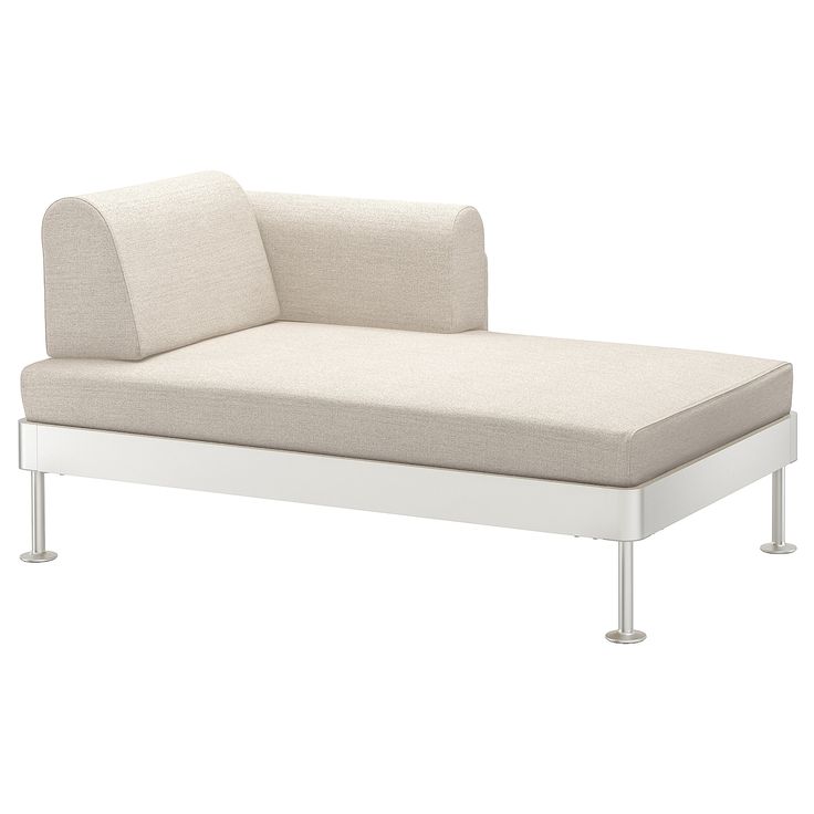 DELAKTIG Chaise longue with armrest, Gunnared beige, Width